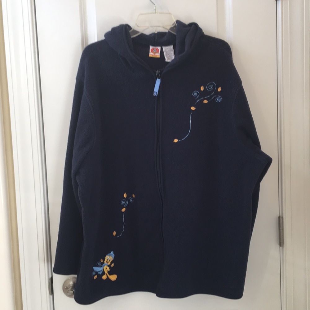 Looney Tunes TWEETY Fleece Jacket Navy Women’s  Sz 22w/24w